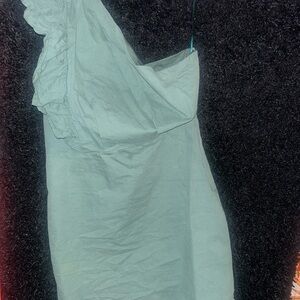 Chic One-Shoulder Dress in Soft Green